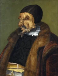 "Le Juriste" Målning av Giuseppe Arcimboldi (Arcimboldo) (1527-1593) 1566 Dim. 64x51 cm, Nationalmuseum, Stockholm