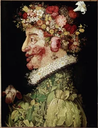 Vårmålning av Giuseppe Arcimboldo (1527-1593). 1589. Madrid. Royal Academy of Fine Arts i San Fernando, Madrid