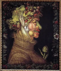 Sommaren. Allegori om årstiderna. Målning av Giuseppe Arcimboldo (1527-1593). Musée du Louvren