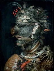 Vatten, målning av Giuseppe Arcimboldi (Arcimboldo) (1527-1593), 1566, mått 66,5 x 51 cm, Wien, Kunsthistorisches Museum