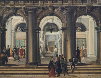 Entré till Marciana-biblioteket i Venedig, av Giuseppe Bernardino Bison (1762-1844), Italien