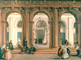 Ingången till Biblioteca Marciana, Piazzetta, Venedig