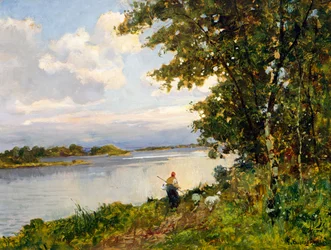 Återkommer på kvällen (olja på panel)