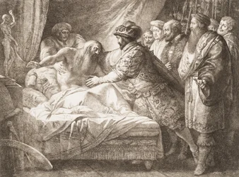 Allegori om målning Leonardo da Vincis död, ca. 1780-99.