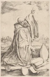 En helig biskop av benediktinerorden..., 1620-30.
