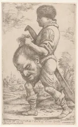 David bär Goliats huvud, som han håller i håret, 1620-30.