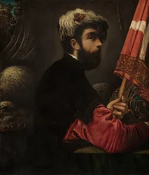 Porträtt av en man som Saint George