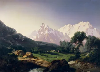 Alpintoppar, Gressoney Valley, av Giuseppe Camino (1818-1890)