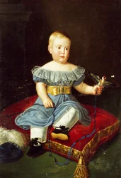 Porträtt av prins Louis, Bourbon-Two Sicilies, greve av Aquila som barn (Neapel