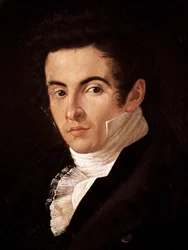 : Porträtt av kompositören Vincenzo Bellini (1801-1835). Målning av Giuseppe Cammarano (1766-1850). Neapel, San Martinos nationalmuseum (San Martinos nationalmuseum)