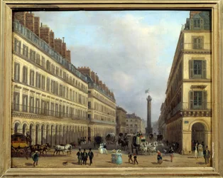 Rue Castiglione i Paris 1829. Målning av Giuseppe Canella (1788-1847)