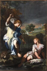 Tobias och ängeln (olja på duk)