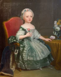 Porträtt av Maria Theresia av Savojen (1756-1803), framtida grevinna av Artois, av Giuseppe Dupra (1703-1784), olja på duk