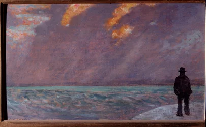Solnedgång på havet (olja på duk