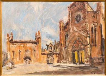 Square i Verona (olja på plywood)