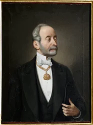 Porträtt av Raffaele av Ferrari, hertig av Galliera (1803-1876) Målning av Giuseppe Isola (1808-1893) 1876 Genes, Musei di Strada Nuova