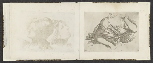 En kvinnas överkropp Ritningsexempel (serietitel) Mitelli intaglio (serietitel)