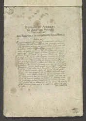 Titeltryck med förord ​​i ordning Ornament (serietitel) Teckningar och skisser av Agostino Mitelli snidade av hans son Gioseppe Maria Mitelli (serietitel på objekt)
