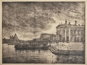 Kungliga slottet och salutbasilikan (etsning och akvatint på vitt papper)