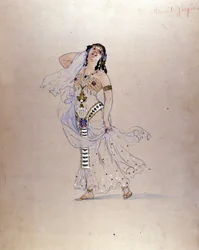 Richard Strauss ”” ”Salomè” ”kostym av Giuseppe Palanti (1881-1946) för teatern La Scala i Milano 1912.
