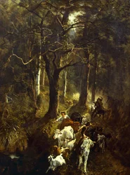 Betande i Fontainebleau, av Giuseppe Palizzi (1812-1888).