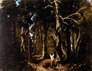 Vedhuggaren i Fontainebleau (olja på duk)