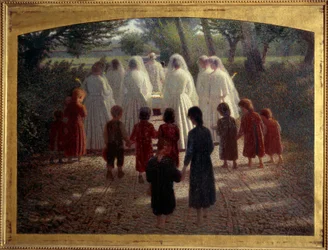 Flower Broken Painting av Giuseppe Pellizza da Volpedo (1868-1907) 1902 sön.0,79x1,07 m Paris, musee d