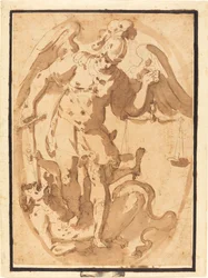 Saint Michael med Lucifer