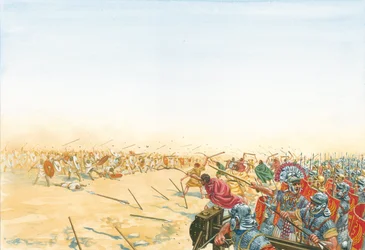 Slaget mellan de romerska och moriska arméerna