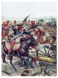 Första kejsardömet: anfall av den brigad som kommenderades av general Pierre Margaron (1765-1824) i slaget vid Austerlitz den 2/12/1805 - Första kejsardömet: anfall av den brigad som kommenderades av general Margaron i slaget vid Austerlitz den 2 december 