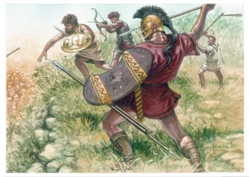 Kungariket Makedonien: soldater från det lätta infanteriet - Makedonien (antikt kungarike): soldater från det lätta infanteriet - Illustration av Giuseppe Rava
