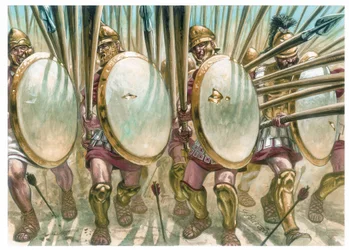 Kungariket Makedonien: Makedoniska falangister - Makedoniska falangister - Illustration av Giuseppe Rava