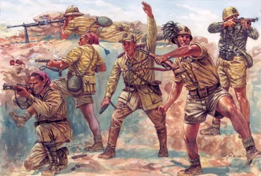Andra världskriget: italienska bersaglieri i Libyen under den italienska ockupationen mellan 1934 och 1943
