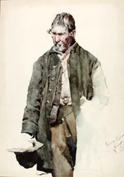 Studie av en gammal man, sent 1800-tidigt 1900-tal.