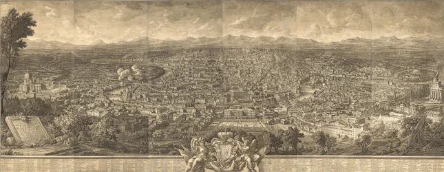 Giuseppe Vasi Prospect of the Alma Città di Roma sett från Monte Gianciolo