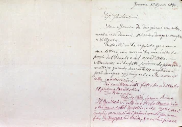 Handskrivet brev från Giuseppe Verdi till Aida librettos författare Antonio Ghislanzoni