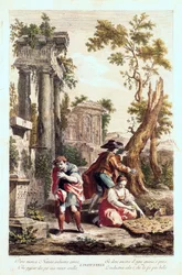 Allegorisk representation av industrin. Teckning av Giuseppe Zocchi (1711-1767) 1700-talet.
