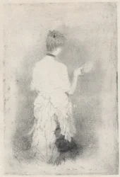 Elegant ung kvinna sedd bakifrån