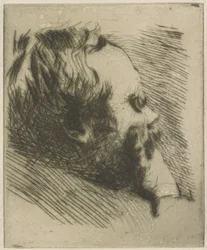 Porträtt av Edgar Degas, 1875 (torrnål)