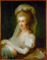Kejsarinnan Maria Ludovica, dotter till kung Karl III av Neapel och Sicilien, hustru till ärkehertig sedermera kejsar Leopold II (målning på duk)