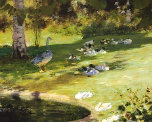 Frukost i trädgården, av Giuseppe de Nittis, detalj