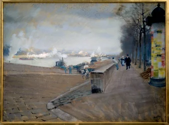 La Seine i Paris. Målning av Giuseppe Nittis (1846-1884)