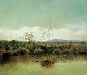 På Ofantos strand, av Giuseppe de Nittis (1846-1884), olja på duk, 50x58 cm
