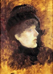 Porträtt av Sarah Bernhardt. Målning av Giuseppe De Nittis (1846-1884)