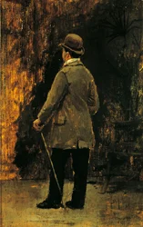 Porträtt av målaren Edoardo Dalbono (olja på duk)