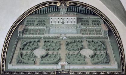 Villa della Pretaia från en serie lunetter som visar utsikten över Medici-villorna
