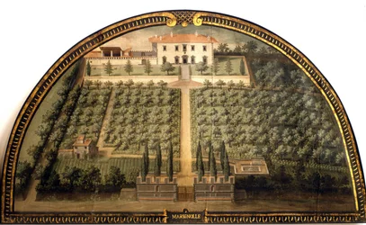 Villa di Marignolle av Giusto Utens (1500-talet).