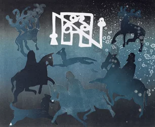 Pictish Hunting Scene I, 1995 (monotyp)