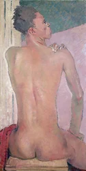Bakifrån av en sittande svart man, 1937