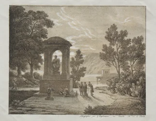 Book of Lithograph Trials med olika ritmetoder som Crayon, Pen, Brush och Wash: A Landscape